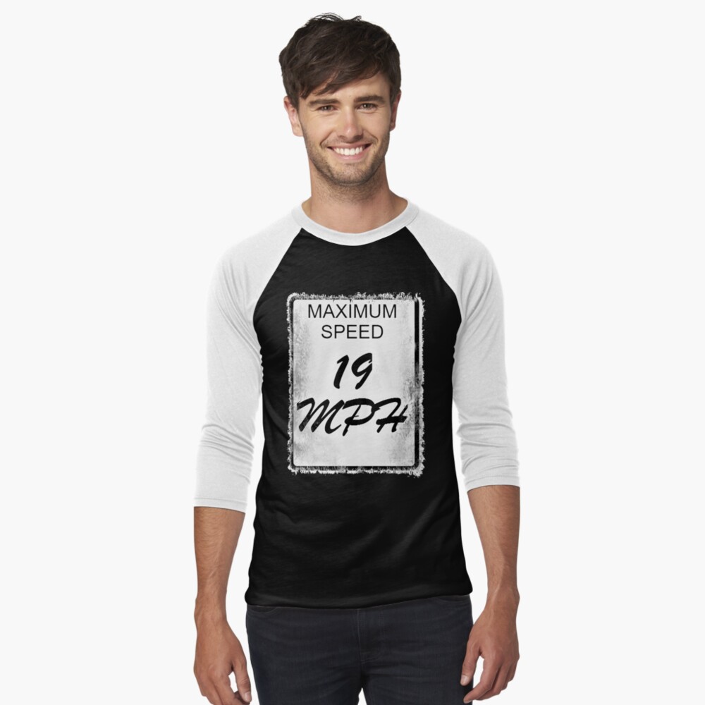 19 MPH Logo (Black & White) Baseball ¾ Sleeve T-Shirt