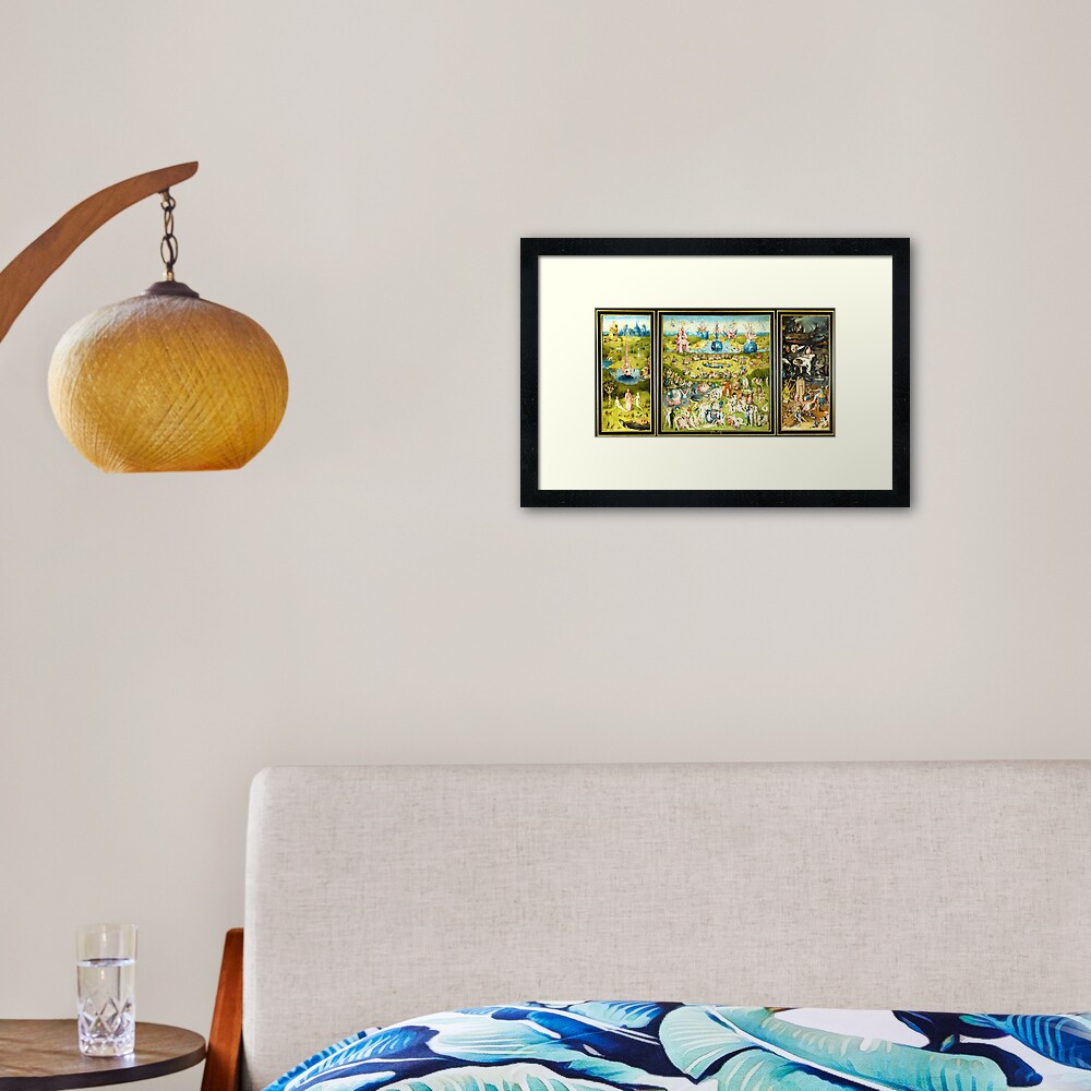 HD The Garden of Earthly Delights -FULL- by H. Bosch HIGH DEFINITION + original colors Framed Art Print
