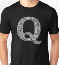 Qanon Word Cloud "Q" Design Slim Fit T-Shirt