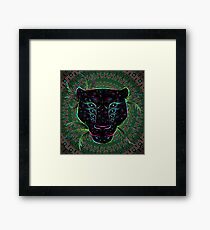Lámina enmarcada Psychedelic Ayahuasca Black Jaguar Spirit Chamán Animal