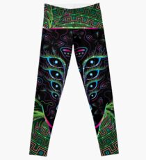 Legging Psychedelic Ayahuasca Black Jaguar Spirit Chamán Animal
