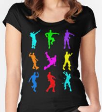 FORTNITE Emote Colorful Women's Fitted Scoop T-Shirt