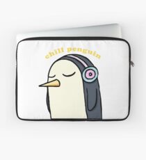 Chill Penguin With Headphone Laptop Sleeve