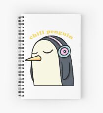 Chill Penguin With Headphone Spiral Notebook