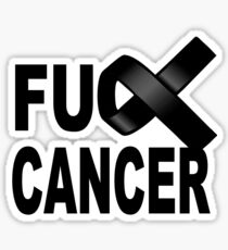 Fuck Cancer with black ribbon for awareness and fighting disease Sticker
