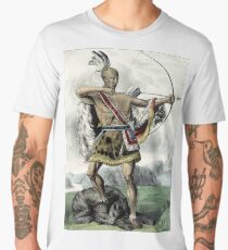 Native American Hunter - 1845 Men's Premium T-Shirt
