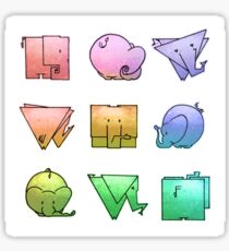 Elephants in Shapes Sticker