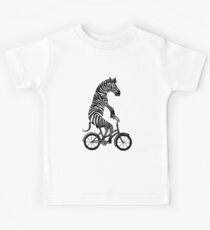 Zebra auf Fahrrad Kinder T-Shirt