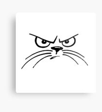 black and white grumpy cat with whiskers Metal Print