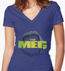 THE MEG - MOVIE - MEGALODON Women's Fitted V-Neck T-Shirt