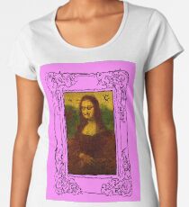 Camiseta premium para mujer Mona Lisa desfigurada
