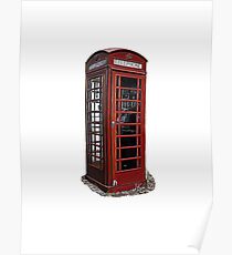 English / London telephone booth Poster