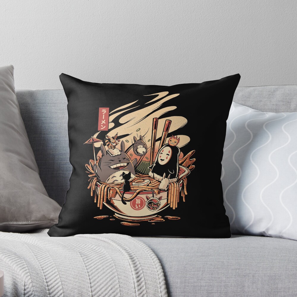 Ramen pool party Throw Pillow