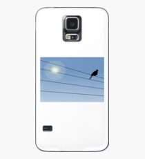 Crow Perched on Wire Case/Skin for Samsung Galaxy