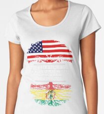 American Brother With Bolivian Roots - Gift For Bolivian Brother From Brother Or Sister Women's Premium T-Shirt