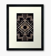 Art deco,vintage,1920 era,The Great Gatsby,gold,black,pattern,elegant,chic,modern,trendy Framed Print