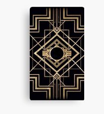 Art Deco, Vintage, 1920 Ära, The Great Gatsby, Gold, schwarz, Muster, elegant, schick, modern, trendy Leinwanddruck