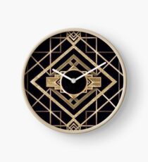 Art Deco, Vintage, 1920 Ära, The Great Gatsby, Gold, schwarz, Muster, elegant, schick, modern, trendy Uhr