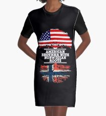 American Brother With Norwegian Roots - Gift For Norwegian Brother From Brother Or Sister Graphic T-Shirt Dress