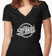 the strokes Women's Fitted V-Neck T-Shirt