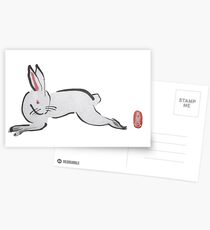 Leaping Asian Bunny Postcards