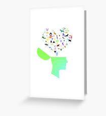 Head & Mind filled with Animal thoughts Greeting Card