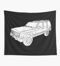 Jeep Cherokee - White Wall Tapestry