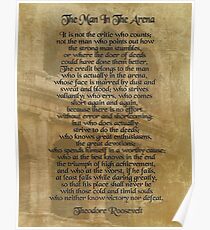 "The man in the arena" Theodore Roosevelt Poster