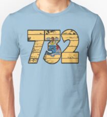 LOVE THAT 732 LIFE - YOUR FAVORITE AREA CODE WITH A HEAVY WOOD OVERLAY DISTRESS Unisex T-Shirt