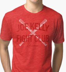Distressed Red Sox Joe Kelly Fight Club Boston Baseball Fan Tri-blend T-Shirt