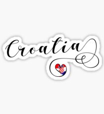 Croatia Heart, Croatia Flag, I Love Croatia Sticker