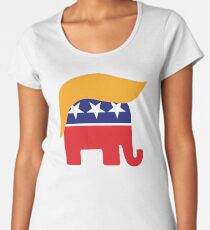 Donald Trump Hair GOP Elephant Logo ©TrumpCentral.org Women's Premium T-Shirt