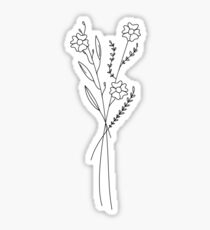Schwarzweiss-Blumenbündel Sticker