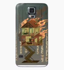Funda/vinilo para Samsung Galaxy Casa en llamas