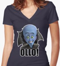 Megamind - Will Ferrell - Ollo! Hello! Women's Fitted V-Neck T-Shirt