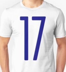 Tall blue number 17 Unisex T-Shirt