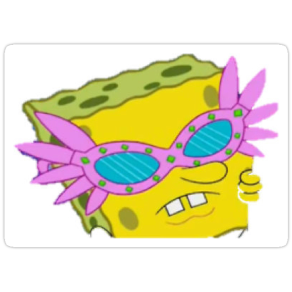  SpongeBob  pink glass Stickers by gracekulin Redbubble