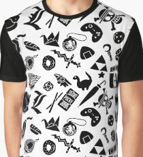 Anime Life Pattern Graphic T-Shirt
