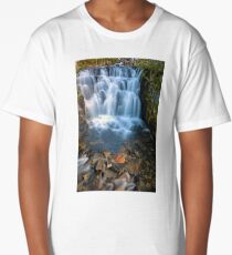 Waterfall along Sunbeam Creek in Mt Rainier National Park WA State Long T-Shirt