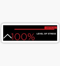 100% stress white Sticker