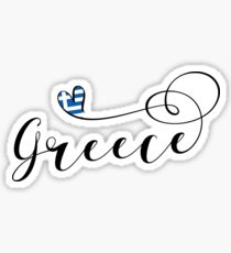 Greece Heart, Greek Flag, Hellenic Republic, I Love Greece Sticker