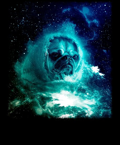 Pug In Space Shirt Pug Astronaut Galaxy Trippy Sci Fi Tshirt Poster
