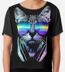 Music Lover Cat Chiffon Top