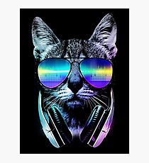 Music Lover Cat Photographic Print