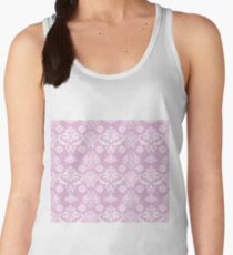 Pink and White Damask Pattern Women's Tank Top
