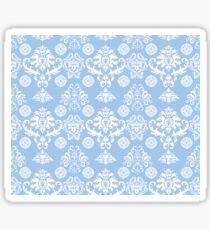 Blue and White Damask Pattern Sticker