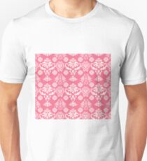 Red and White Damask Unisex T-Shirt
