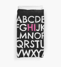 Cute First School Day Tee 'Alphabet Hi' Back to School Shirt Duvet Cover