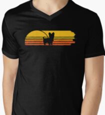 Yorkshire Terrier retro sun Men's V-Neck T-Shirt