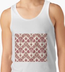 Red and Gold Vintage Damask Tank Top